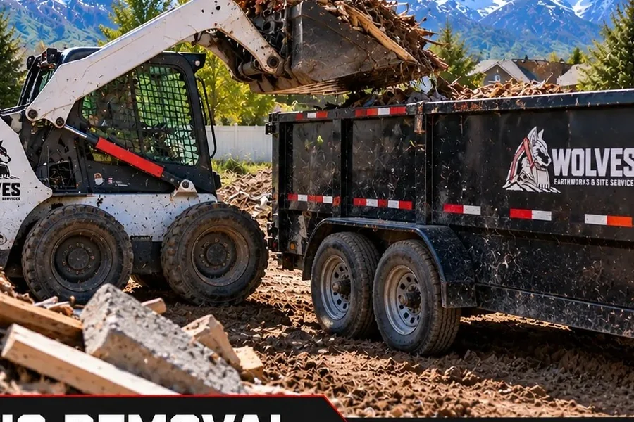 Debris and old structure before removal in Utah