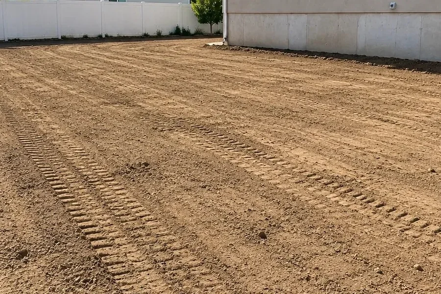 Finished grade sloping away from the structure on a Utah property