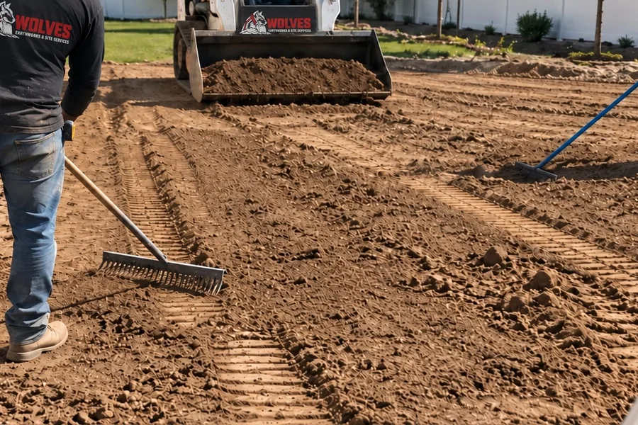 Grading a building pad with a dozer in Utah