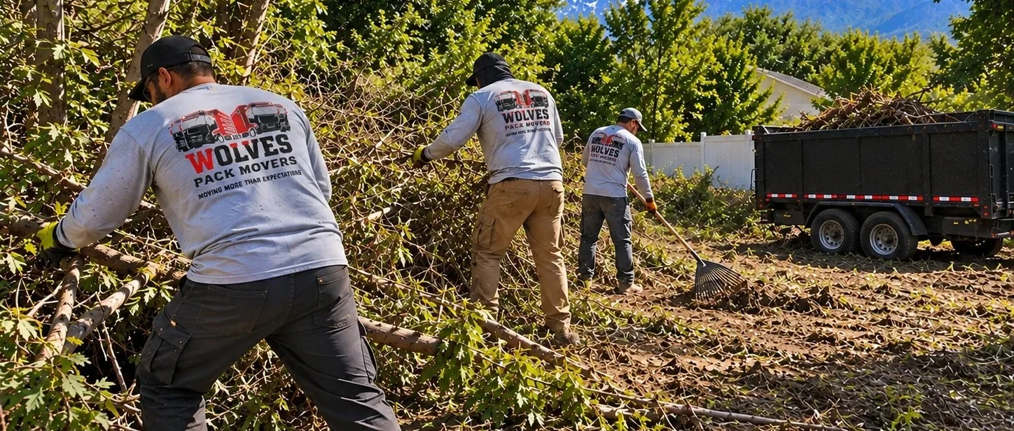 Brush being cleared from a Utah lot