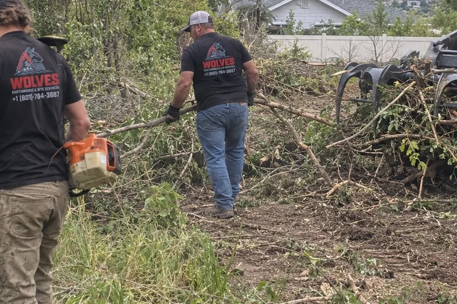 Residential lot being cleared in Utah