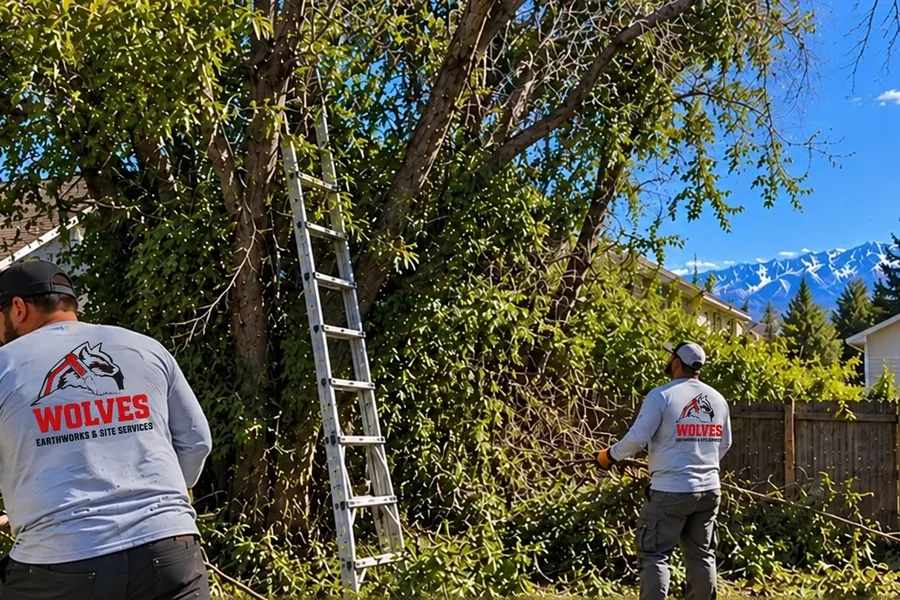 Tree being removed on a Utah property