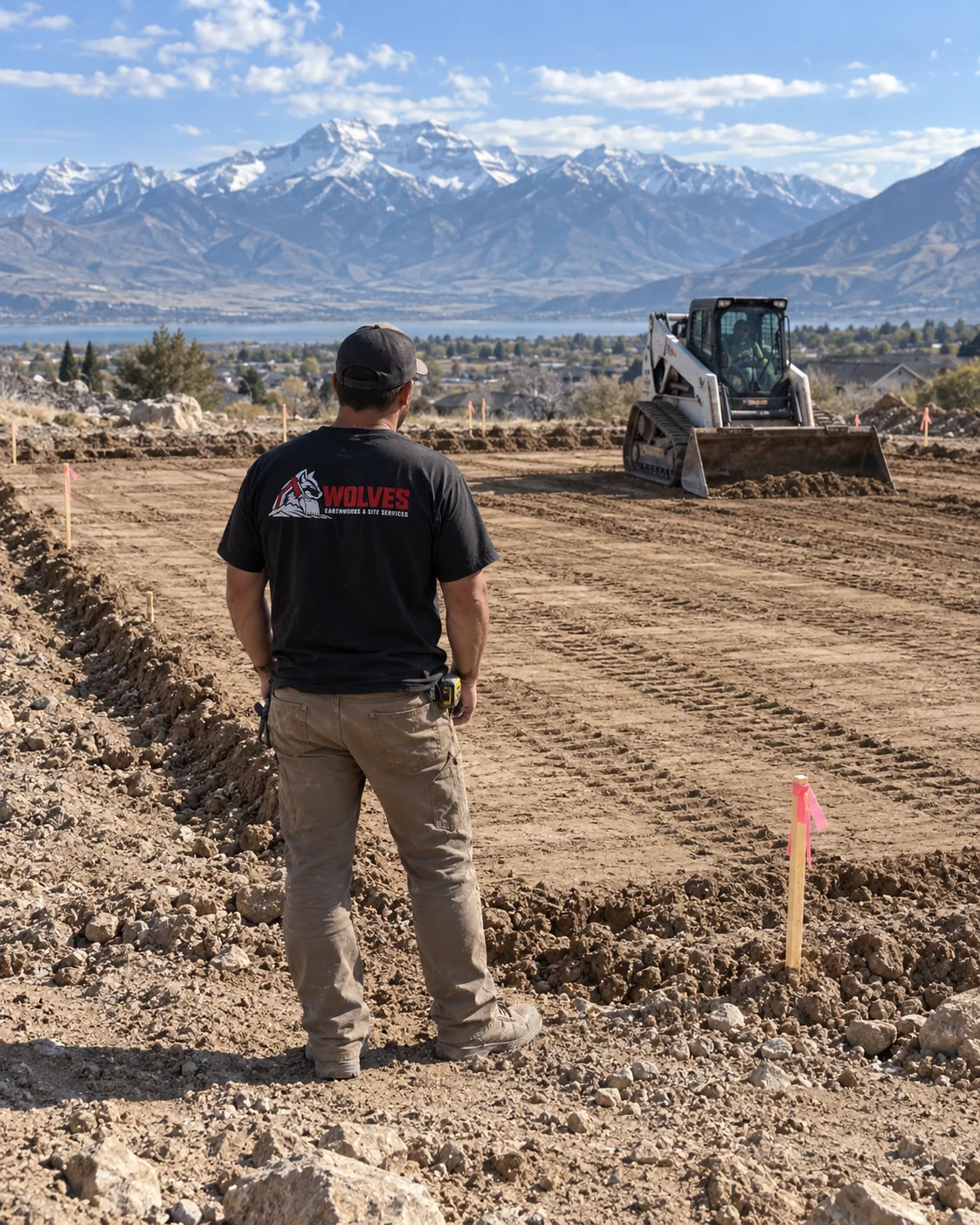 Wolves Earthworks preparing a building site in Utah